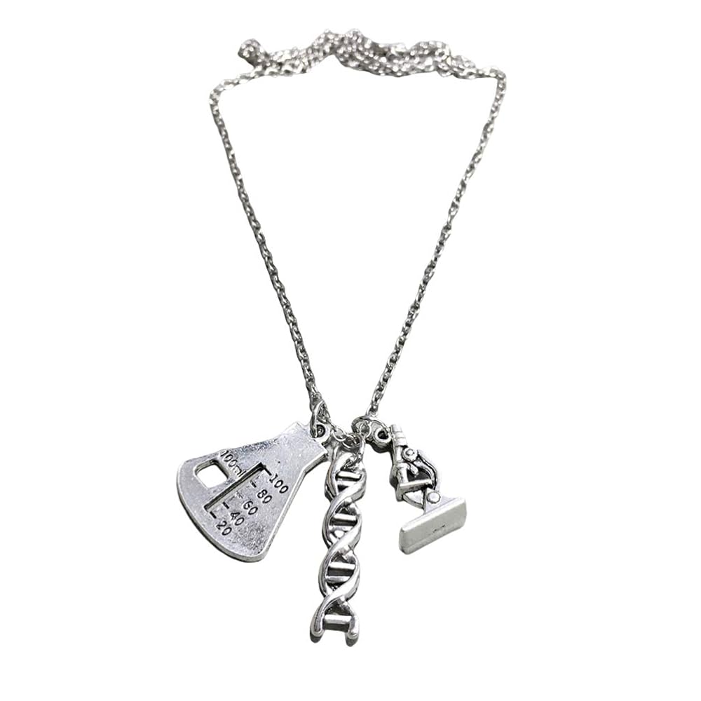 ウィッグ・エクステ graduated DNA necklace for Men Beaker Necklace Doctor Pendant Dna Necklace Womens