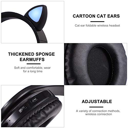 Lurrose Recarregável Fio Gaming Headset AUX IN Dobrável Sobre A Orelha Fone De Ouvido Fone de Ouvido