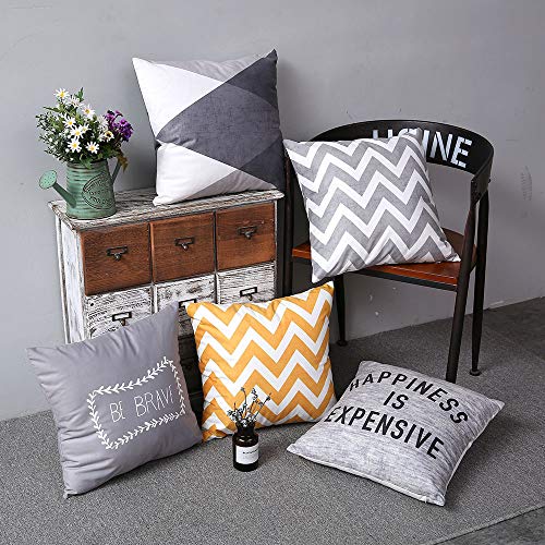 AEROHAVEN Set of 5 Satin Designer Decorative Throw Pillow/Cushion Covers - CC66 - (18 inch x 18 inch, Multicolor)