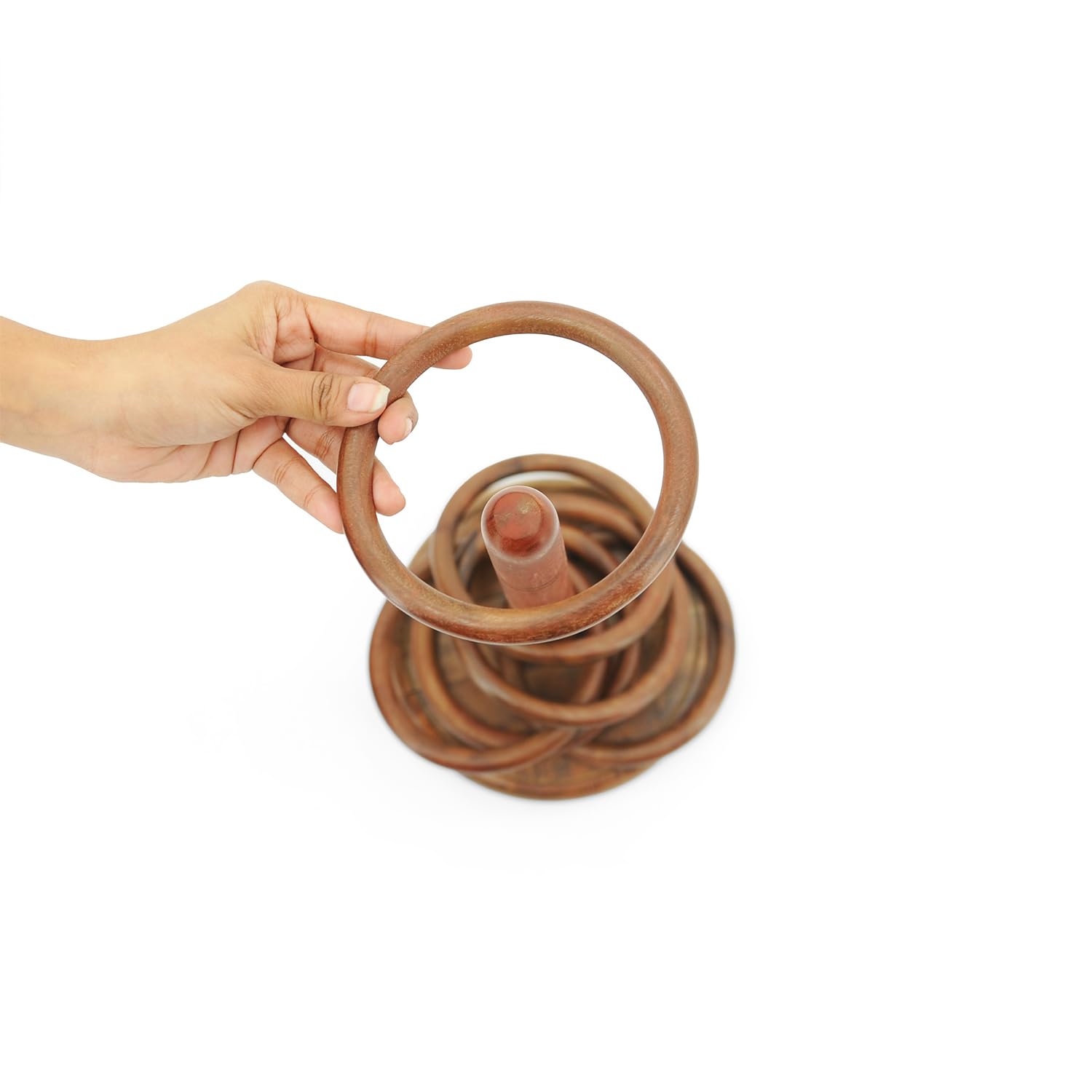 Mittimate Wooden Ring Toss Game for Kids 6+ Years | Indoor Outdoor Fun Activity Toy | Throwing Ring Game Set | Aiming Skills Development | Birthday Return Gift for Boys & Girls | Family Party Game 1
