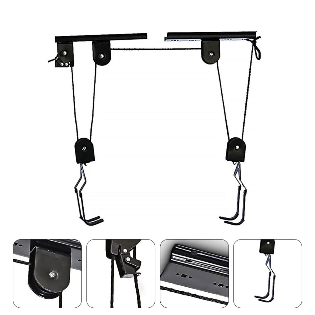 Percha de Pared para Bicicletas, Elevación Suave y Bloqueo de Seguridad