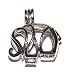 Elephant Bead Cage - Old School Geekery TM Brand Jewelry Making Supplies - Hollow Silver Plated Bead Cage Pendant - Add your own Pearls, Stones, Rock to Cage, or add Perfume and Essential Oils to Create a Scent Diffusing Necklace