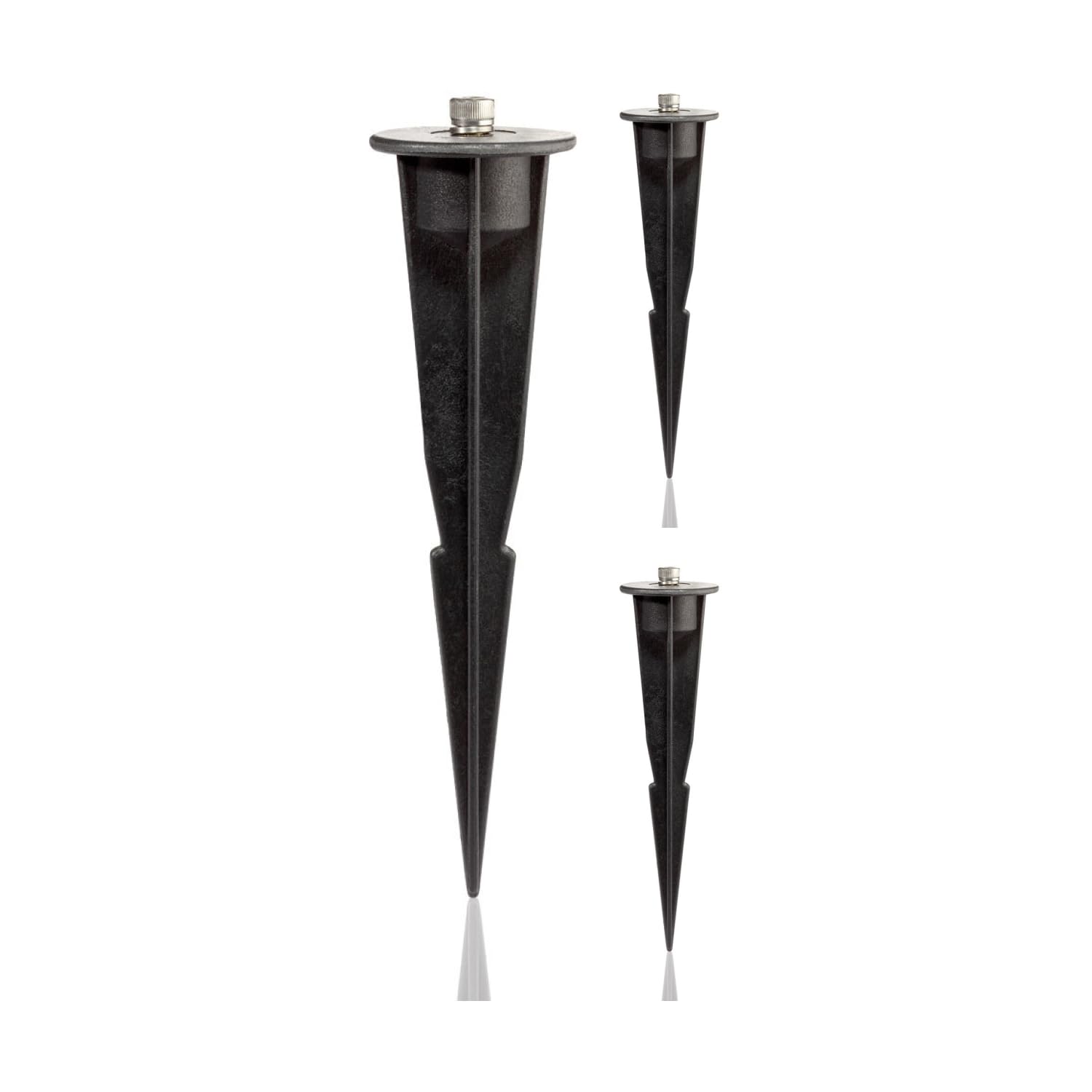 Ledscom.de Schwarz 3X Garden Stakes For Garden Lights, Black, 17Cm, 45Mm ⌀