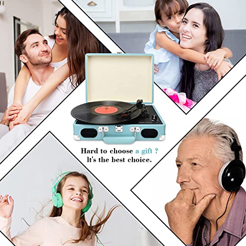 DIGITNOW! - Tocadiscos Tocadiscos de Vinilo de 3 velocidades con Altavoces Integrados, convertidor de Vinilo a MP3, USB, diseño Retro