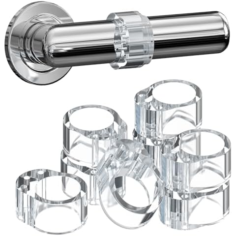 Strongest Home 8-Pack Door Stop Wall Protector for Door Handle - Clear & Invisible Wall Door Stoppers Wall Protector, Damage-Free Glass Shower Door Stopper, No Adhesive, Fits All Door Handle Types Cover