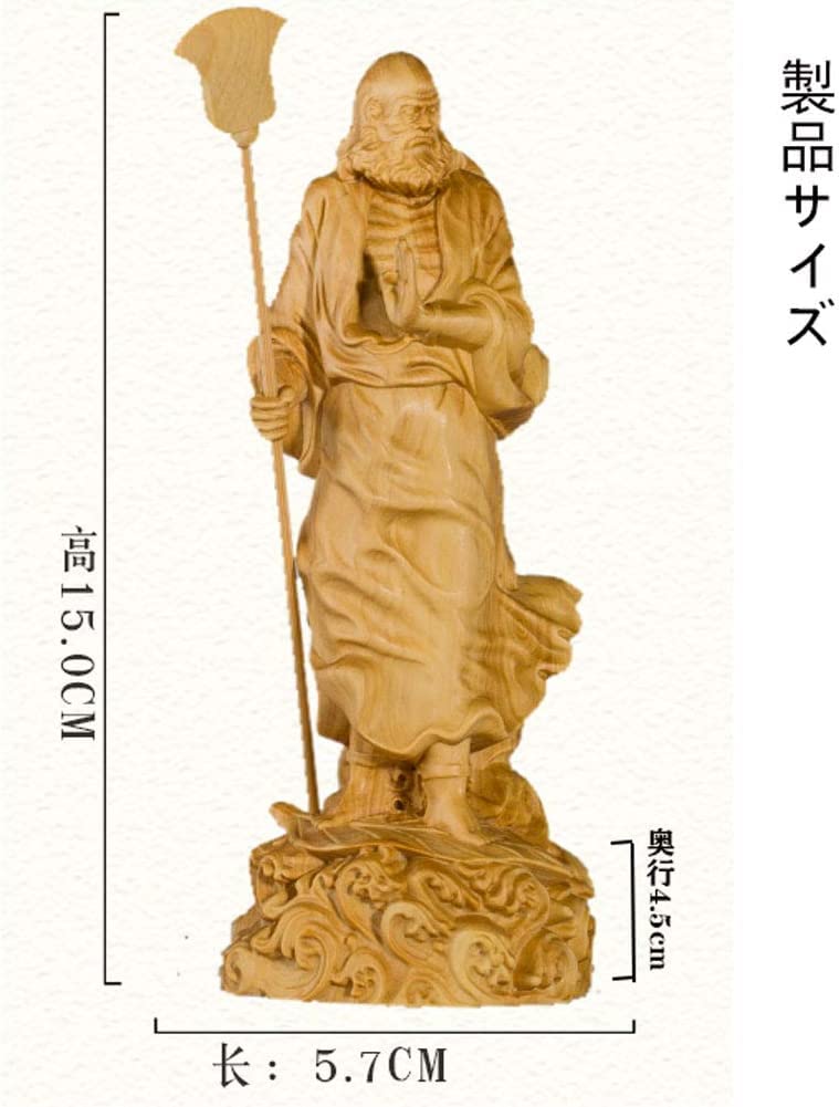 Amazon｜達磨大師立像「武」 高級天然ツゲ木彫り達磨像 木製仏像 神像 