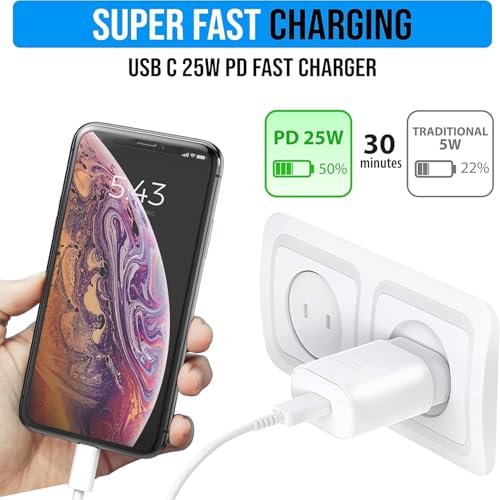 Image of Sam, 25W PD 3.0 Type C Superfast Charger Adapter USB-C Quick Adaptor Compatible with Galaxy S25|S24,Ultra,M36|M06|F06|M17M16|F16|A17|M05,M35|F06,A06|A16|A55|A56|M55s|M07|Tab S10 Ultra|A9+