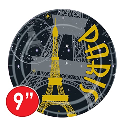 Beistle Paris Plates, 9-Inch, Multicolor #TOP1
