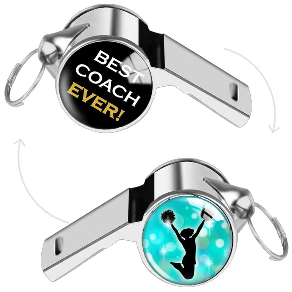 WESTCREEKS Whistle for Coaches, Sports Referee Whistles with Adjustable Lanyard, Outdoor Pet Stainless Steel Whistle, Thank You Gifts for Coach Teacher (Cheer)