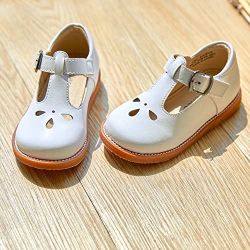 Image of Kiderence Toddler Girl Mary Jane School Uniform Dress Shoes Oxford Flats | Wide Toe Box Great Comfort for Student Shoe and Flower Girl Shoe for Wedding, Parties, Church