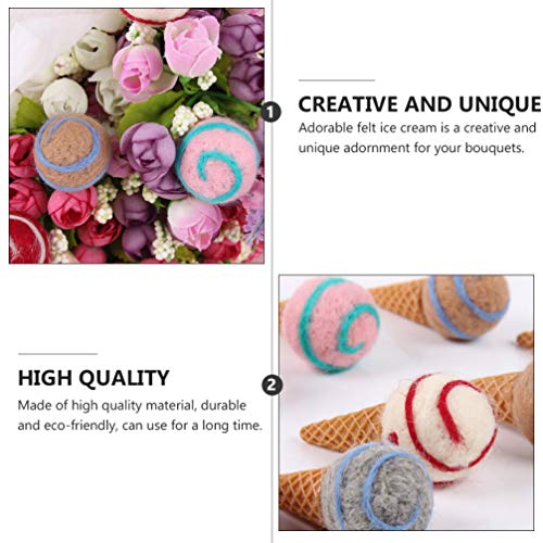 5 Pz peluche di fiori gelato in feltro di lana