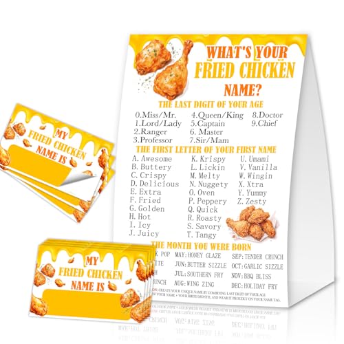 What's Your Fried Chicken Name, 1 Game Sign and 30