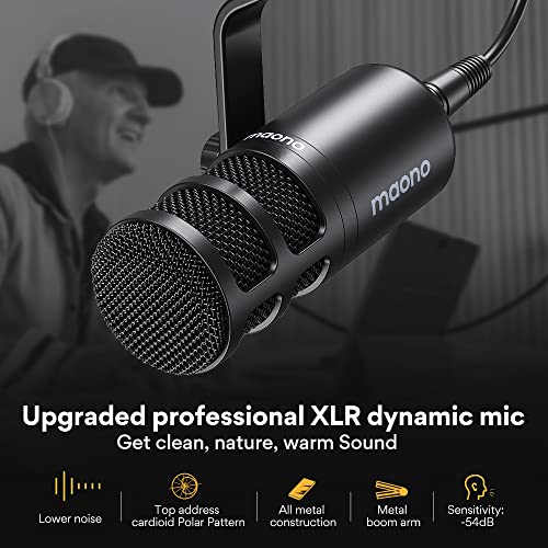 Image of MAONO USB Audio Interface for PC: Interface with XLR Input 24-bit /192kHz Routing Software LOOPBACK ASIO Driver for Recording Music, Home-Studio, Guitar, Podcast, Streaming, DAW(PS22 Lite+PD100S)