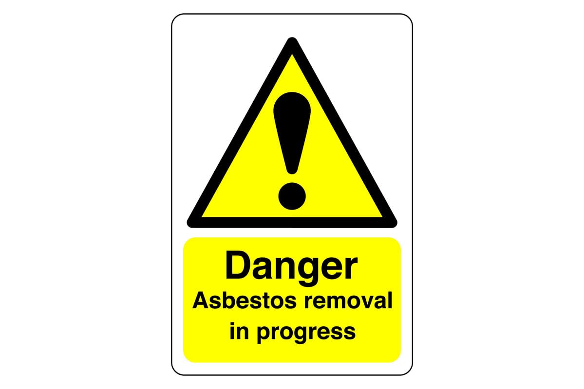 Safety First Display LTD Danger Asbestos removal sign - 1.2mm Rigid plastic for indoor/outdoor usage (300mm x 200mm) Viewing Distance within 7m.