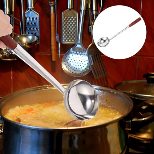 Cuchara de cocina de acero inoxidable resistente Zerodeko con mango ergonómico de madera 7