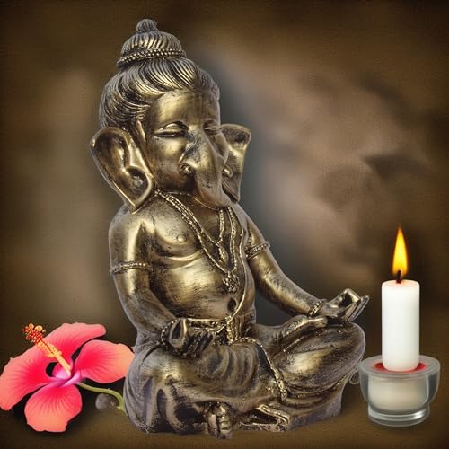 Serene Resin Ganesha Idol - Spiritual Home Decor Showpiece, Meditative Ganesh Ji Murti, 8x5 Inches - Ideal for Prosperity, Peace, and Gifting (Bal Ganpati) — photo — 8 of 9