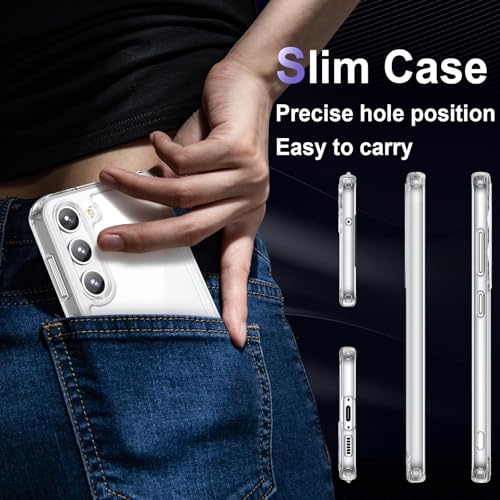 Image of Case for Samsung Galaxy S23 5G, Military Grade Drop Protection Phone Case, Yellowing Resistant, Anti-Scratch Hard PC Back, Shockproof Hard Ultra-Thin Protective Cover, Clear