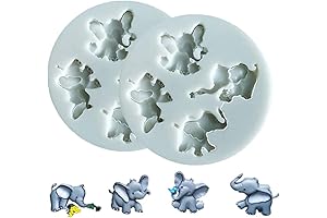 Cute Elephant Baby Rose Flower Silicone Molds