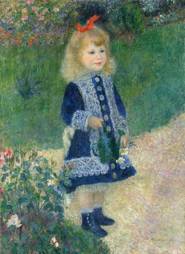 Cuadro Pared Vintage de Renoir Niña con Regadera, lámina clásica de 60x90cm para dormitorio