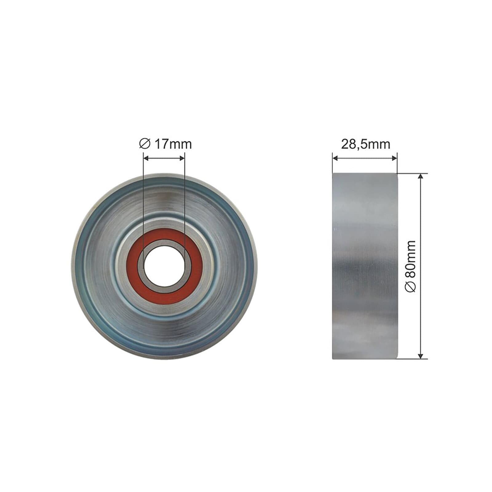 NTY Rouleau de renvoi/guide, courroie à nervures en V RNK-VV-001 | Compatible avec: MITSUBISHI ECLIPSE IV, GALANT IX Stufenheck, GRANDIS, LANCER CARGO Kasten/Kombi, LANCER VII