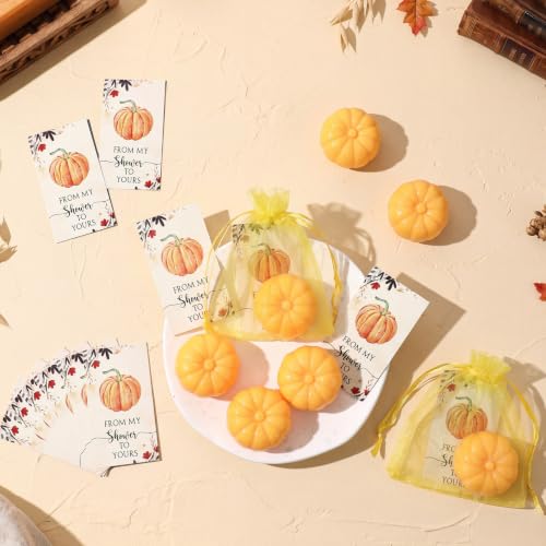 Image of 50 Sets Fall Pumpkin Soap Favors Wedding Baby Shower Guest, Yellow