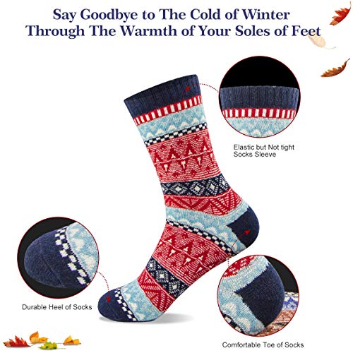 FYC Socks for Women - Stocking Stuffers Gifts for Women - Warm Thick Soft Wool Cozy Crew Socks Christmas Gifts for Woman