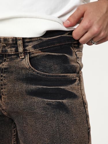 Image of Urbano Fashion Men's Regular Fit Heavy Washed Denim Jeans Stretchable
