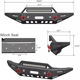 For 2007-2014 Toyota FJ Cruiser Steel Front Bumper With Winch Plate&Lights（Black Texture）