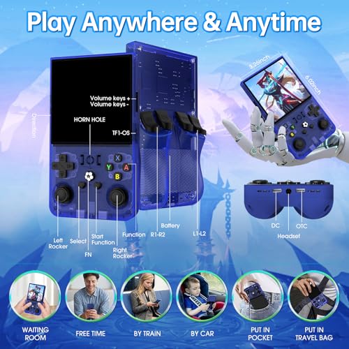 Console de Jeu Portable rétro R36MAX, écran IPS 4 Pouces, Plus de 30 émulateurs Populaires, Plus de 22 000 Jeux Classiques, Carte TF 128 Go, Batterie 4 000 mAh - Violet – Image 5