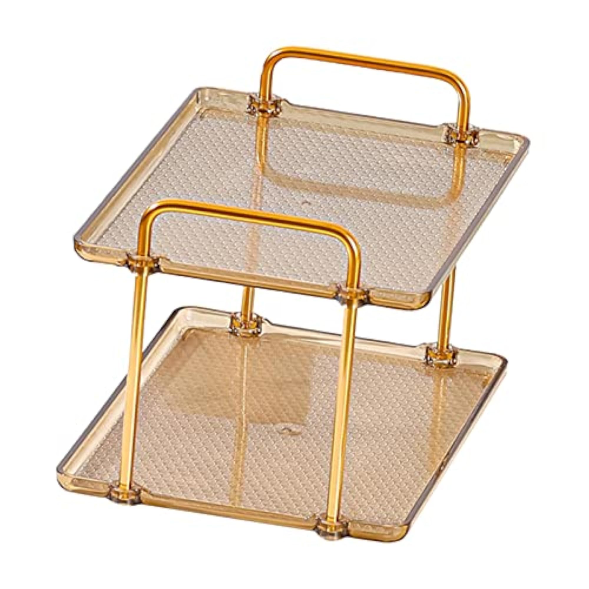 2 Layer Bathroom Tray Counter Organizer for Toiletries & Makeup