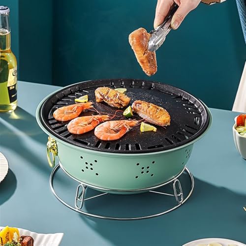 Przenośny grill Chal – nieprzywierający blat do gotowania na świeżym powietrzu z siatką i brytfanną do pieczenia na patio, imprezy grillowe