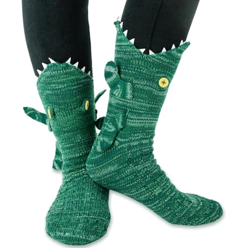 Image of LOLAT Novelty Animal Socks Knit Shark T-Rex Dinosaur Alligator Croc Sock for Christmas Gifts Creative Home Warm