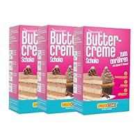 Decocino Schoko Buttercreme Fertigmischung (3x250g) - fertige Buttercreme Mischung im Schoko Geschmack, ideal für Torten, Kuchen und Cup Cakes, Topping, Motivtorten, Frankfurter Kranz, Geburstag