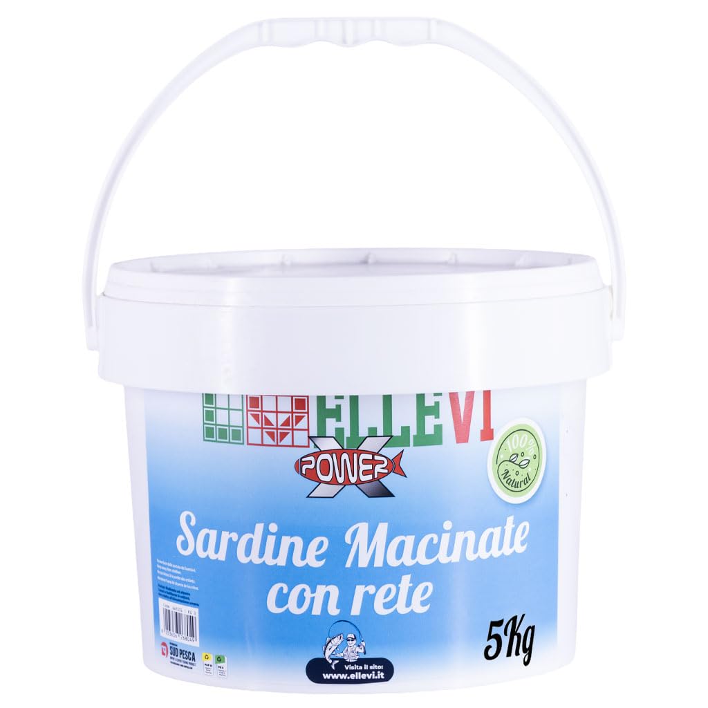 Pastura ELLEVI Sardine Macinate con Rete Pronta all’Uso – Ideale per Orate, spigole, saraghi, sugarelli, cefali, Pesci di Fondo