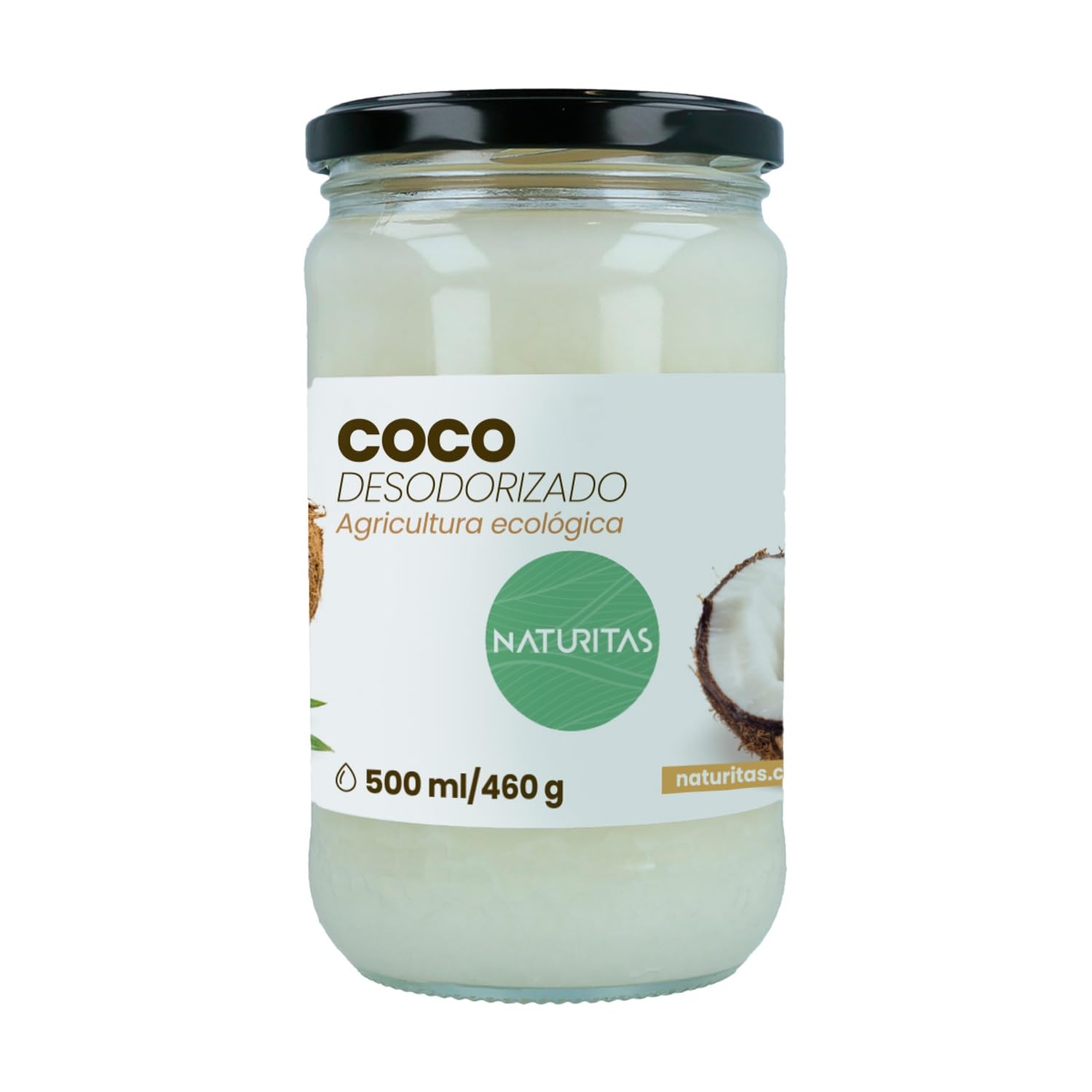 Coco sin olor BIO | 500 ml | Naturitas Essentials | Aceite de coco Bio desodorizado | Punto de humo alto sin refinar | Aceites y Vinagres