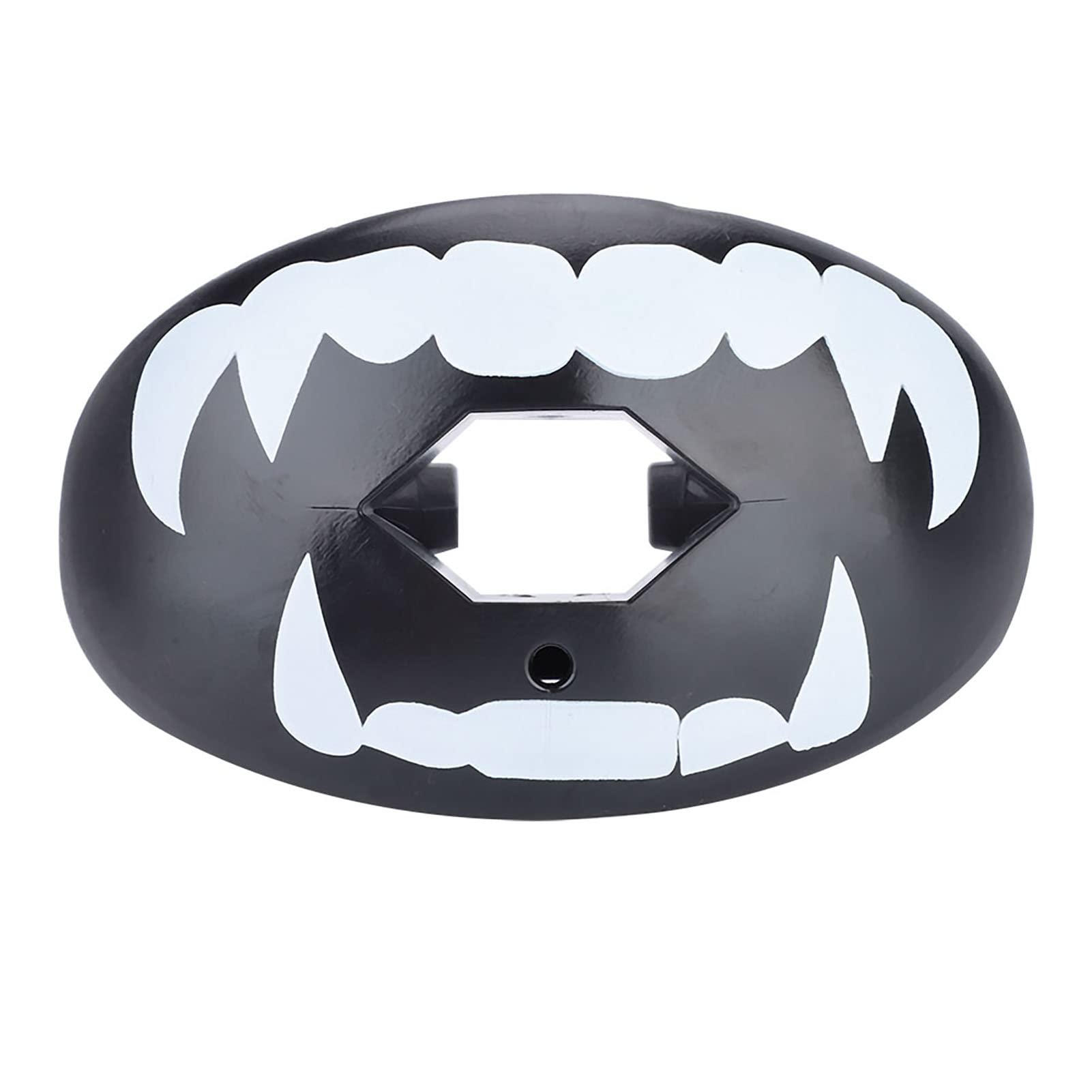 Protecteur de Dents de Protège-dents TPR de qualité Alimentaire 4colors pour les Sports de Rugby de Football de Boxe (Dents blanches sur fond noir)