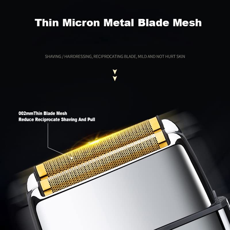 Miniatura 6 de Afeitadora para hombre, carcasa de metal inalámbrica, lavable, máquina de afeitar eléctrica para el cabello, máquina de afeitar eléctrica recargable