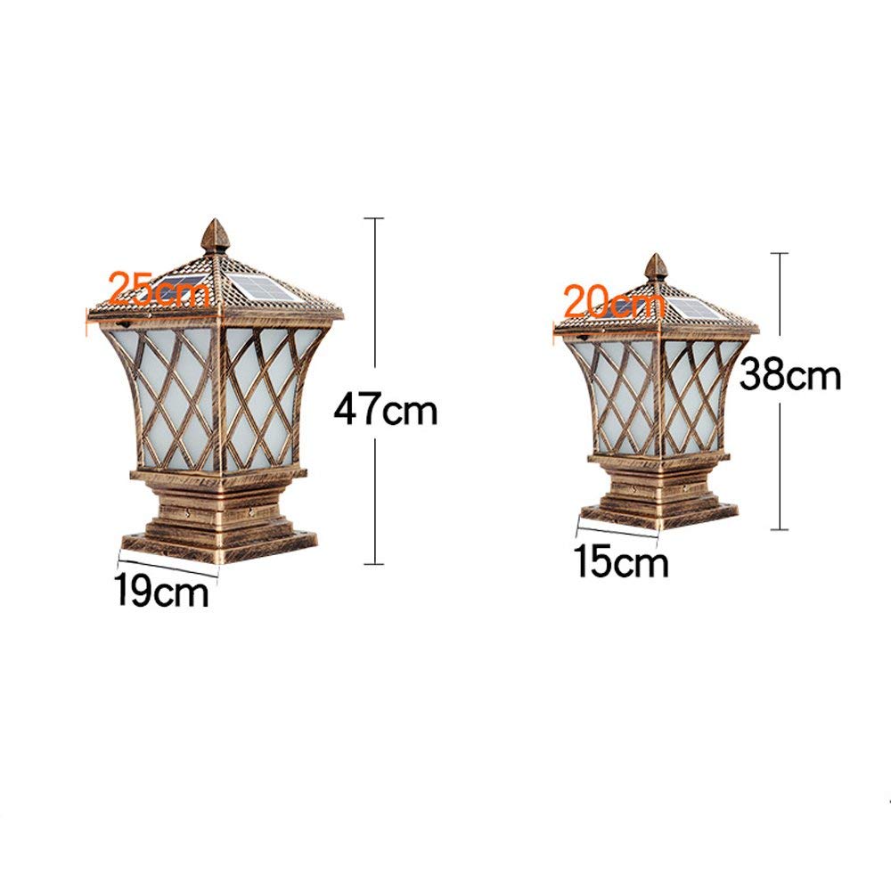 Lampada a Colonna Solare da Esterno in Vetro Satinato, Moderna, Semplice, Impermeabile, per Prato, Giardino, palo, pilastro, Recinzione, Lampada a Colonna,L