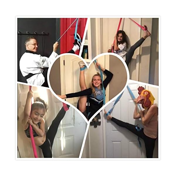 KimDaro Leg Stretcher, Door Flexibility & Stretching Leg Strap - Great for Ballet Cheer Dance Gymnastics or Any Sport Leg Stretcher Door Flexibility Trainer Premium Stretching Equipment (Pink)