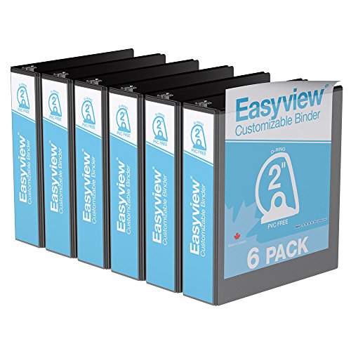 Easyview Premium, Angle D Ring, Customizable, View Binder, 6 Pack (2