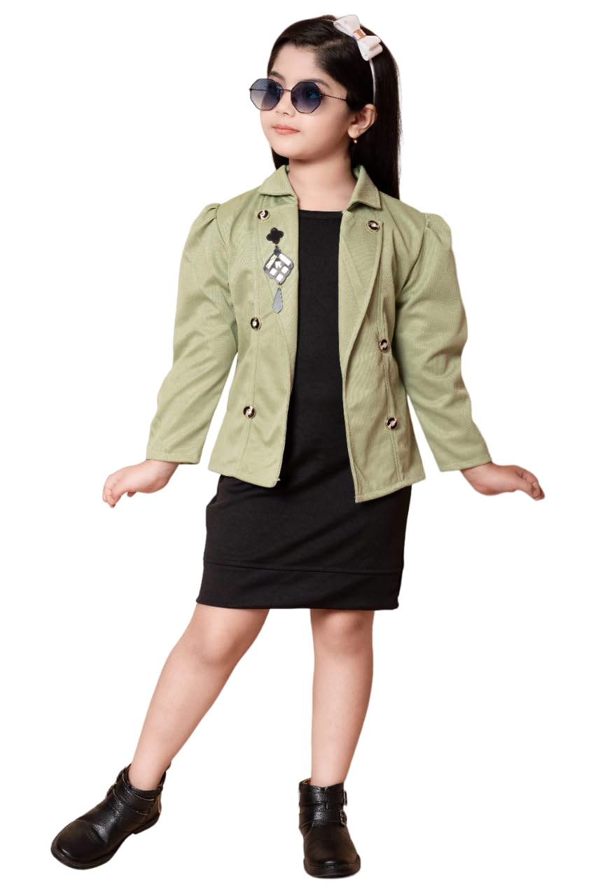 GenericGirls Midi/Knee Length Casual Dress (Pink, Full Sleeve)