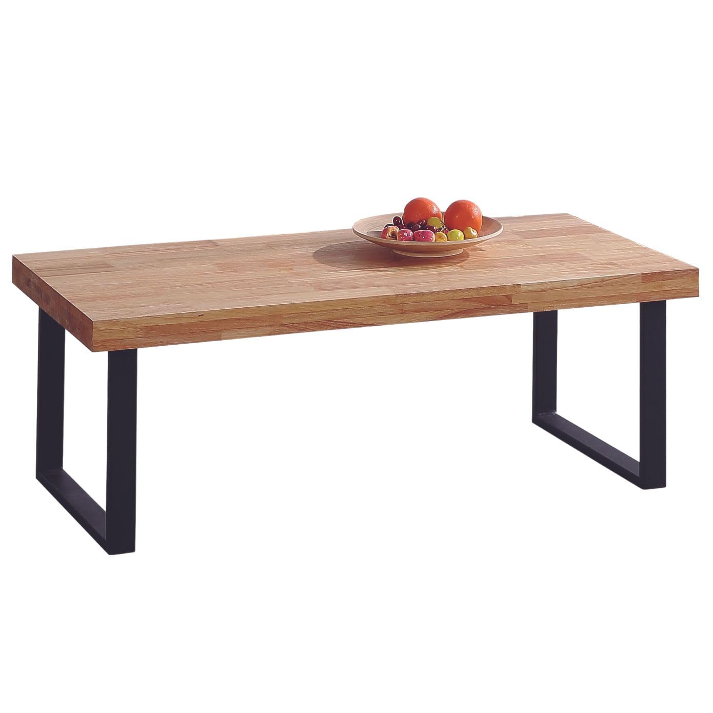 Miroytengo Mesa de Centro Salón Comedor Natural Estilo Moderno en Color Ro ble Nordish y Negro 120x60 cm