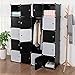 Produktbild Deuline® 45cm Tiefe Kleideraufbewahrung DIY Kleiderschrank Regalsystem Steckregal Garderobenschrank Aufbewahrung Lagerregal Bücherregal mit Tür 20 Würfel Kunststoff Schwarz-Weiss / Schwarz 521066