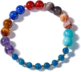 Janpersi Chakra Bracelets for Women Men Healing Crystal Stone Bead Ankle Anxiety Stress Relief Bracelets Women Girls Ladies Mom Birthday Gifts