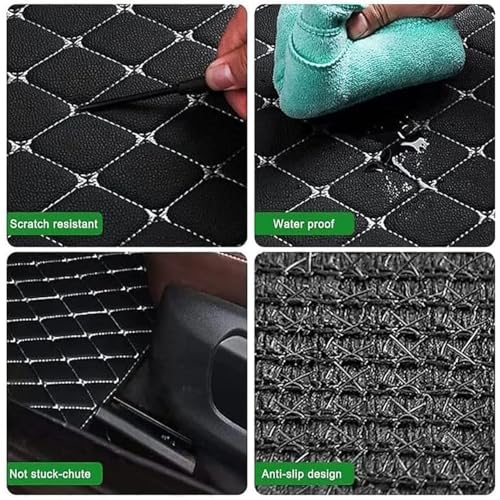 Image of Vahan Expo Premium 7D Car Mat Full Set for Mahindra XEV 9S (2026) Luxury Leather Double-Stitch Floor Mat Complete Set 100% Waterproof and Washable Black
