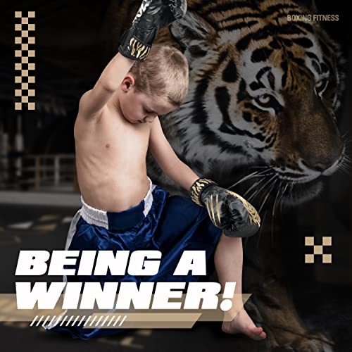 Ragecamel Boxing Gloves For Kids With Handwraps, Kids Boxing Gloves For 3-8 Years Girls And Boys, Kids Boxing Set, Training Boxing Gloves, Punching Gloves (Gold) #TOP2