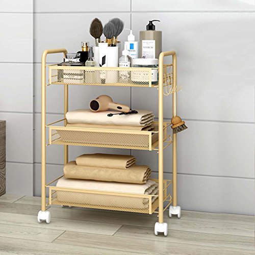 YuanYu Storage Trolley - Medical Trolley Medical Equipment Treatment Car Beauty Salon Shelf Multi-function Beauty Trolley shelf trolley (Color : Yellow, Size : 45.2 * 26 * 63cm)