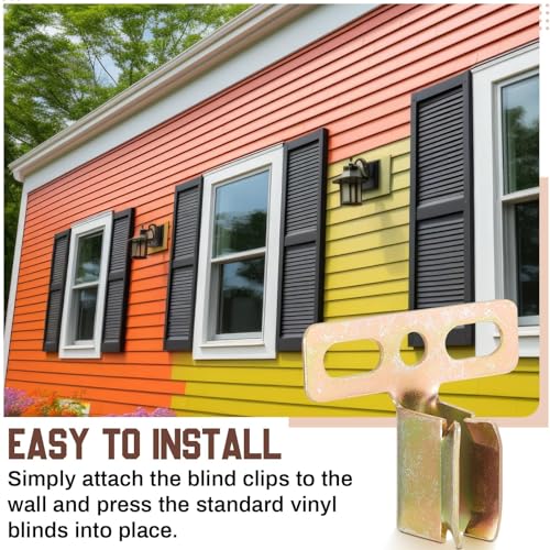 Image of Hicarer 24 Pcs Steel Shutter Clips for Vinyl Shutters, Hidden Installation Window Fasteners, Exterior Shutter Hardware Accessories