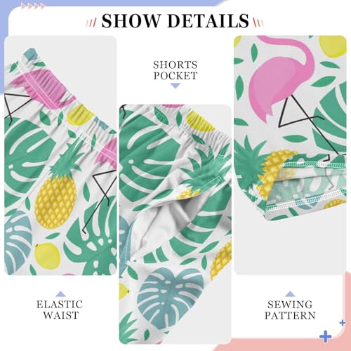 Flamingo Mango Boys Long Pants Soft Trousers Elastic Waist Kids Lounge Bottoms with Pockets S-XL4