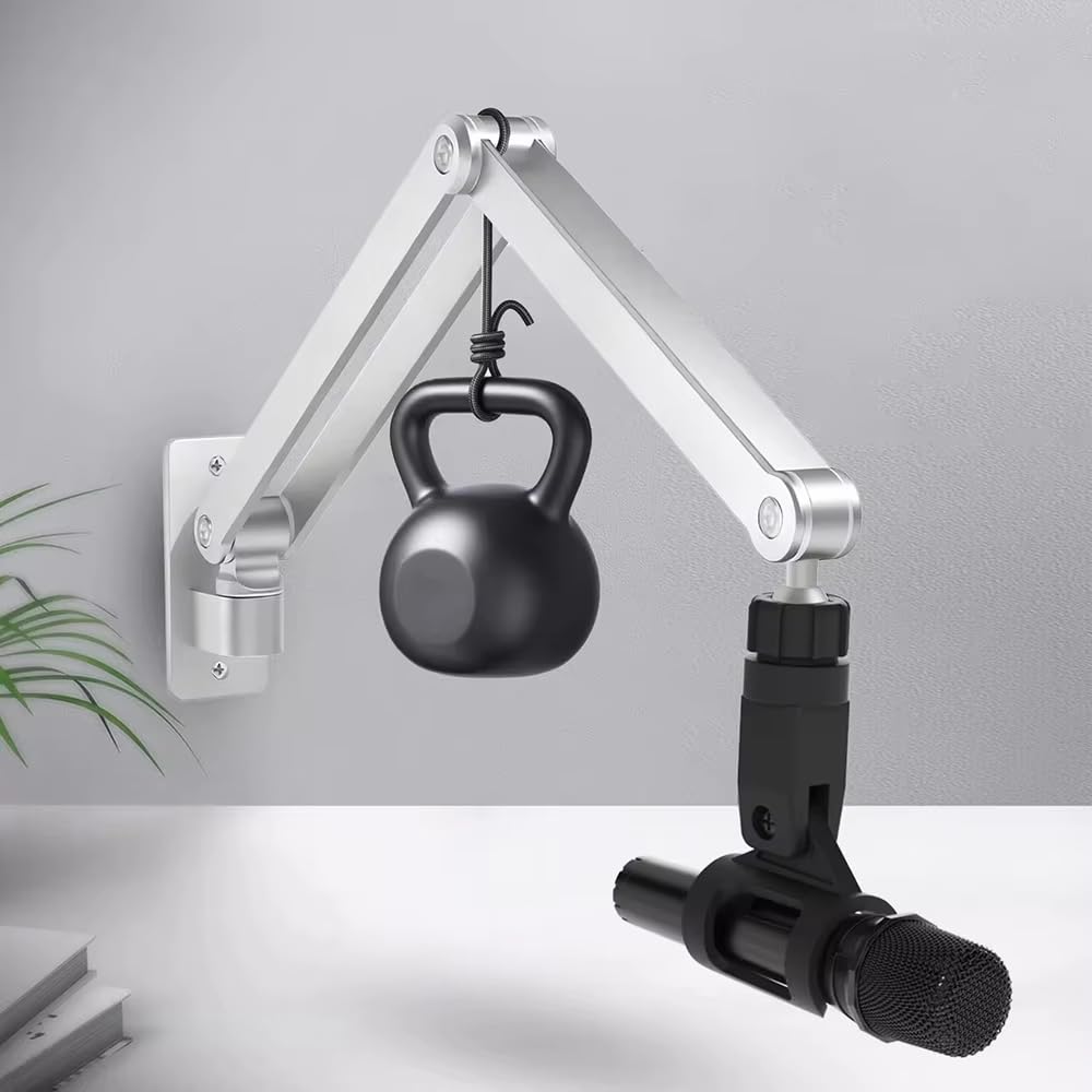 Soporte de Brazo Articulado para Micrófono, Rotación Universal, Plegable y Elevable, de Aleación de Aluminio, para Montaje en Pared